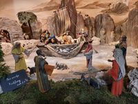 Jesus steigt in das Schiff von Petrus